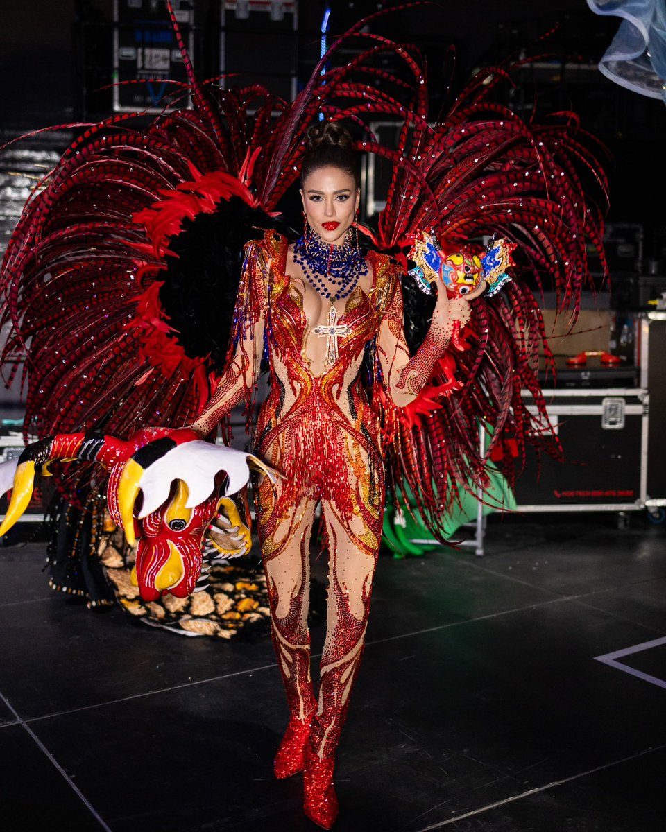 MissUniverse's tweet photo. Bold, proud and full of cultural flair! Celebrating diversity and creativity at this year’s National Costume show. 🌎👑

#missuniverse2023 #missuniverse #72ndmissuniverse https://t.co/yuQzl1iljf