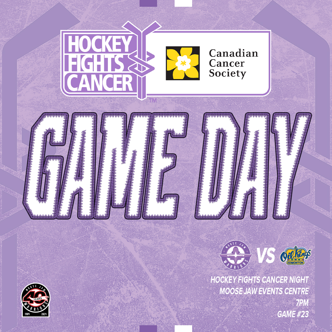 MJWARRIORS's tweet photo. Tonight, we fight for more than just two points 💜

📍 @MJEventsCentre 
🎟️ https://t.co/l7RPtgctc6
📺 https://t.co/7SBFT4o8RZ
📻 @Country100FM 

#TakeFlightMJ | #HockeyFightsCancer https://t.co/iiGXSQwmho