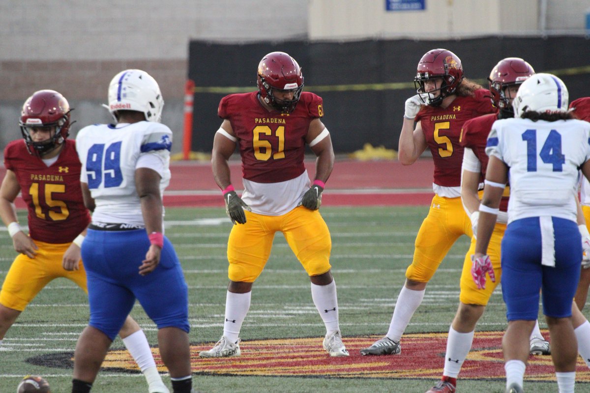 Jose Oliveros (DT) 6-2 285lbs
Pasadena City College (3x2 - Qualifier)
<a href="/TheJoseOliveros/">Jose Oliveros</a> 

32 Tackles | 3 Sacks
HLs: hudl.com/video/3/114726…
