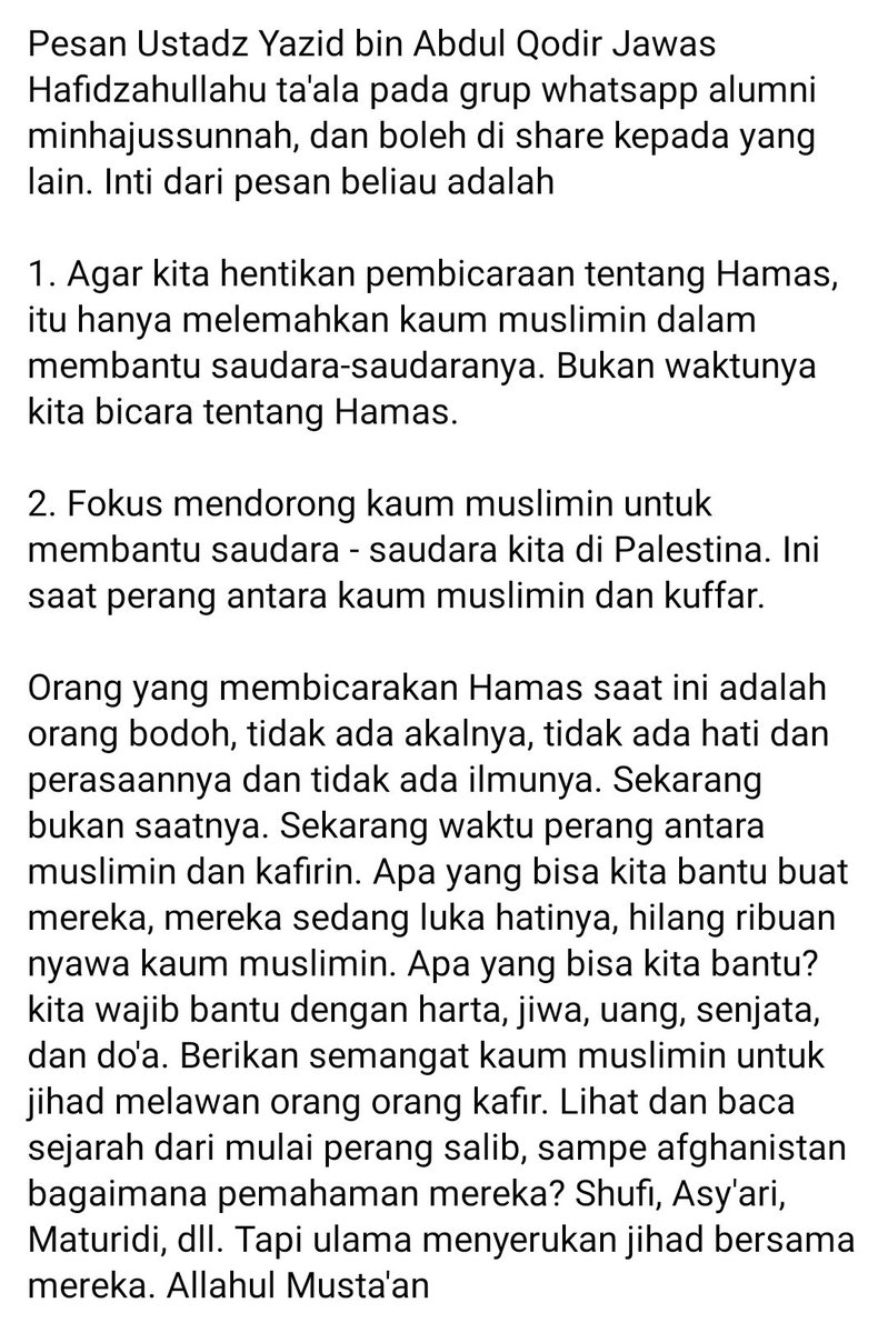 goodreligion_id's tweet photo. Alhamdulillah, Ustadz Yazid hafizhahullah sudah memberikan nasihat dan barusan sudah tersebar wejangan beliau. Dan, selama dua hari membersamai kajian Ustadz Abdul Hakim bin Amir Abdat hafizhahullah di Surabaya, kurang lebih sama dengan apa yang dinasihatkan Ustadz Yazid.

👇👇👇 https://t.co/y0lyeOwOaj