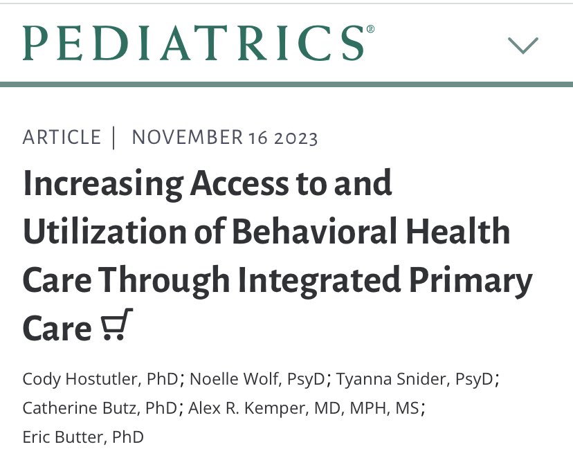 🚨 Peds Primary Care Behavioral Health 📢 143% more kids helped ⚖️ More equitable care ❕93% of kids seen same day a need was identified ➖ Less use of specialty BH services ‼️ Hiring many more specialty providers did not increase access for kids in non-integrated clinics