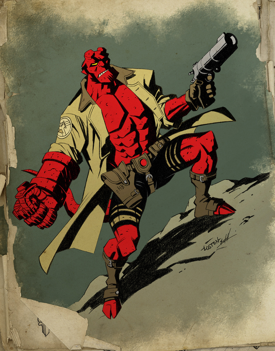 Loston_Wallace's tweet photo. #Hellboy #MikeMignola #DrawingStepByStep
Here is the rough sketch, a prelim sketch, the final b&w, and a color version of my Hellboy image. Colors by Nate Lovett. https://t.co/nEz4VKRd9b