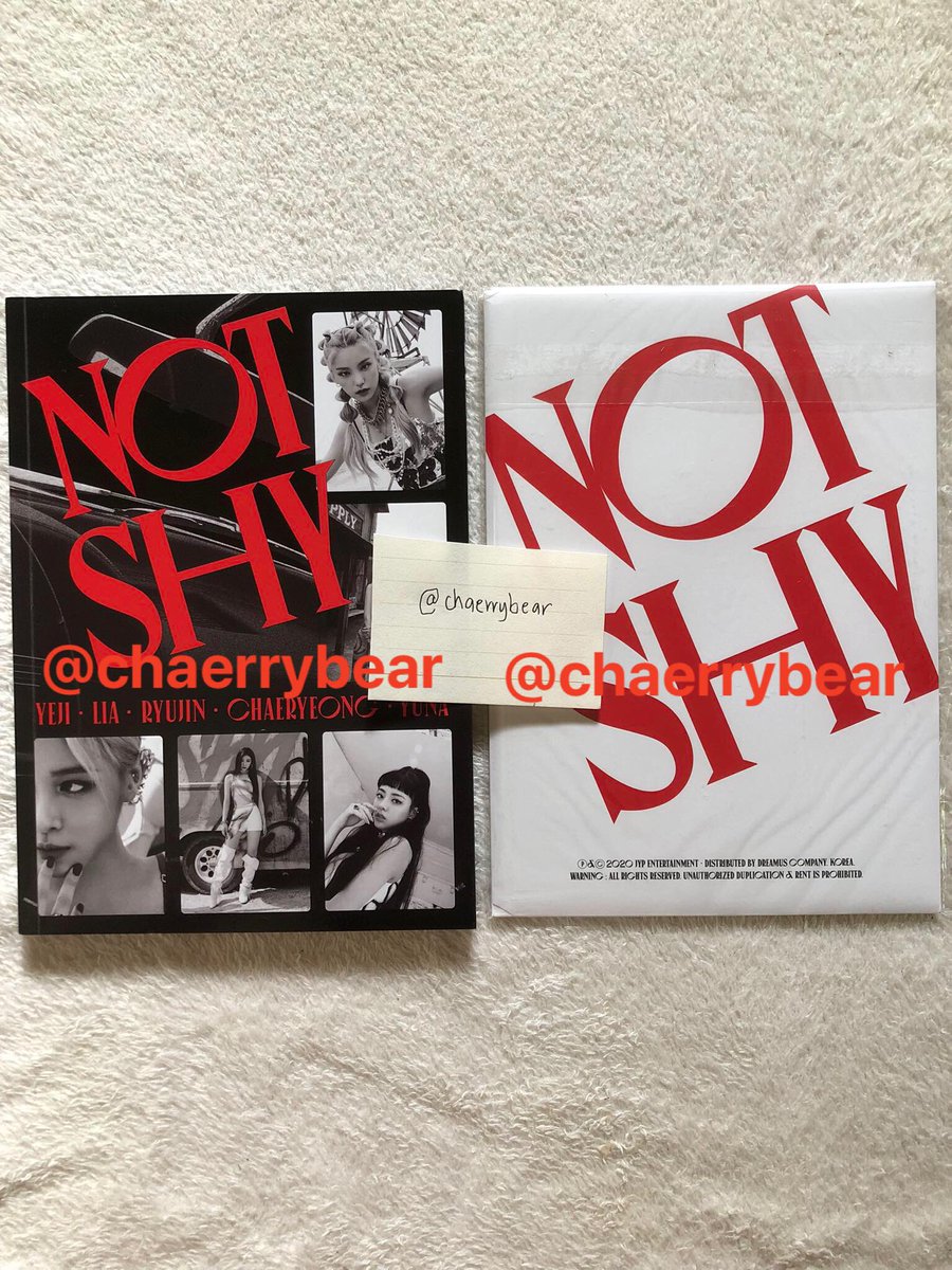 chaerrybear's tweet image. wts/lfb ph

ITZY Not Shy Unsealed Album Complete Inclusions except Tattoo Sticker C Ver.
- Photobook
- CD
- (2) Pc (Yuna &amp;amp; Chaeryeong)
- Lyric Accordion Book
- POB: Postcard Set

500php
ONHAND

mop: gcash/palawan
mod: sco/j&amp;amp;t/lbc
loc: visayas

dm for inquiries :)