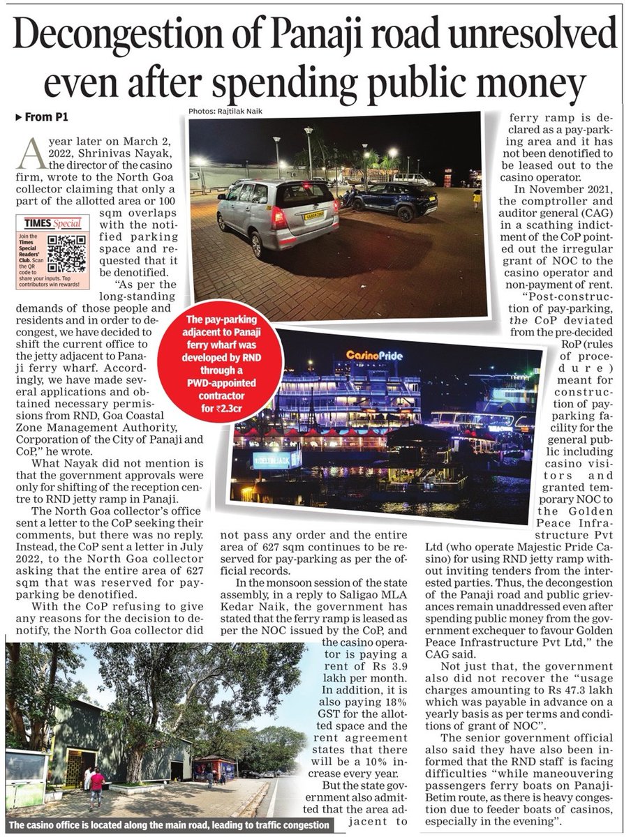 Rajesh Menon (@rajeshmenon70) on Twitter photo If you wonder why Goa's capital city Panaji traffic is in such a mess, here is the reason: <a href="/GovtofGoa/">Govt of Goa</a> constructs pay-parking space spending public money, but ignoring public inconvenience and demand for decongesting the city, hands it over to a casino. State of affairs in #Goa If you wonder why Goa's capital city Panaji traffic is in such a mess, here is the reason: <a href="/GovtofGoa/">Govt of Goa</a> constructs pay-parking space spending public money, but ignoring public inconvenience and demand for decongesting the city, hands it over to a casino. State of affairs in #Goa