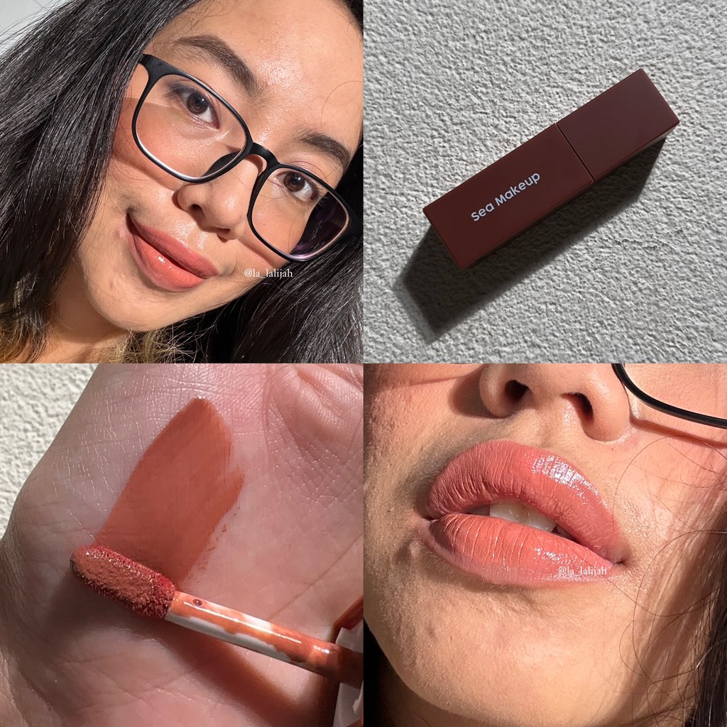 la_lalijah's tweet photo. Mangnya boleh se-fomo enih?🥰

Aku lagi pake Sea Makeup Lacquer Shake Lip Ink shade Marttini💋

Sebenernya dia coklat, cuma dibibir aku yg pucet jadi sedikit ada orangenya, pas sih descnya pinkish peach😳 #racuninmakeup https://t.co/7VFiCAq565