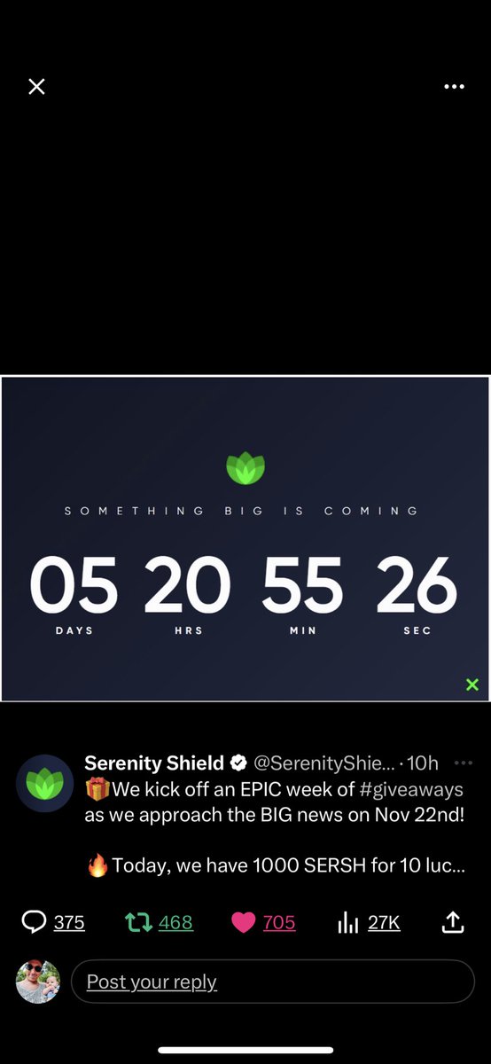 AdamWalker2505's tweet photo. @SerenityShield_ Yeahhhhhh!!!!! Woohooooo!!!! Serenity Shield is going to help provide a secure future for digital technology!! Thank you ✨ https://t.co/F6kO986ADw