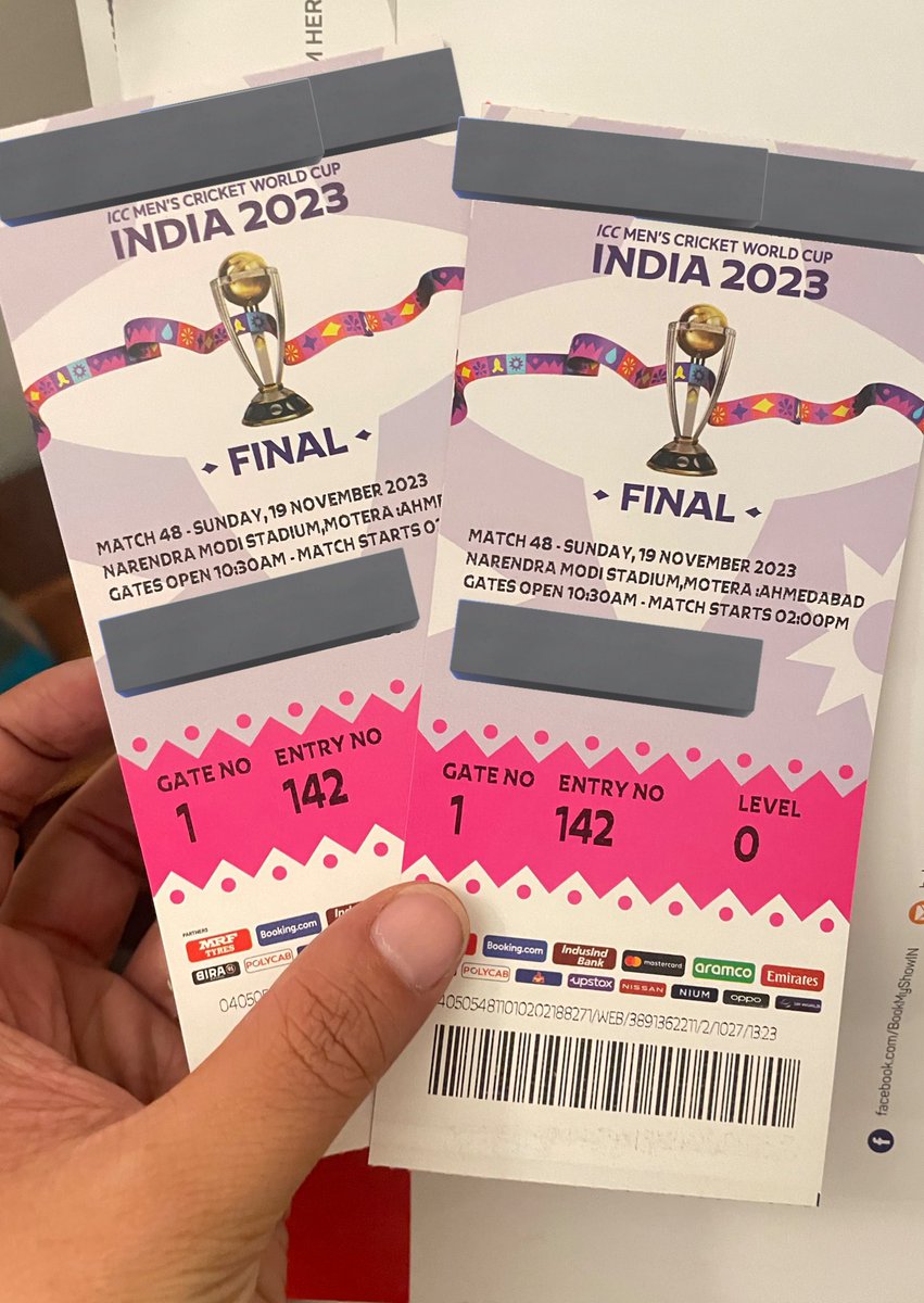 I have two tickets for worldcup final, I will give it to my followers, I will declare the result by 9 o clock today.
#INDvsAUS #WorldcupFinal #worldcuptickets