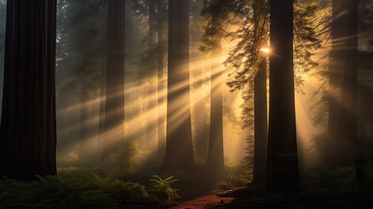 Whispers of Dawn in the Ancient Forest

The image captures a serene moment in a redwood forest, where the interplay of light and shadow creates a scene of profound natural beauty. Sunbeams pierce through the mist, casting ethereal rays that spotlight the forest’s understory and…