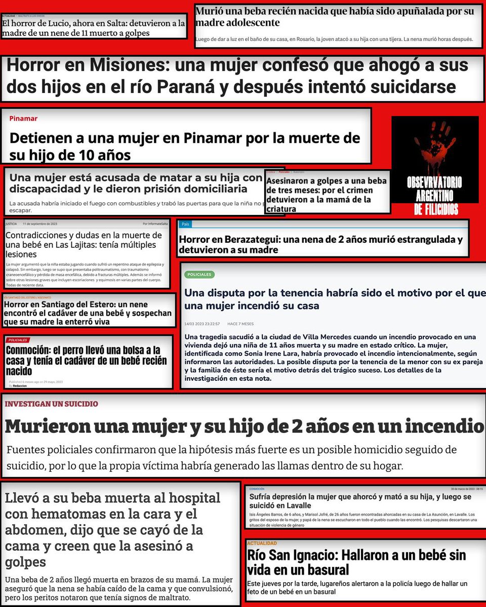 filicidios's tweet photo. En los primeros 9 meses de 2023 se cometieron 31 filicidios intencionales.

16 fueron cometidos por madres

5 por padres

4 por madres junto a su pareja

3 por ambos progenitores. https://t.co/30sX9t0oTG