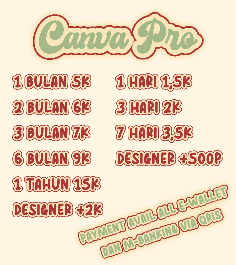 bubutyomi's tweet photo. aku ada siniiii canva member dan designer murah dengan 100+ testi di bio! proses cepet gak sampai 5 menit karena aku first hand! pembayaran bisa semua e-wallet &amp; bank via qris!! fast respon di wa yaa https://t.co/LIPC0mgMEV https://t.co/eOp7kTcDsq