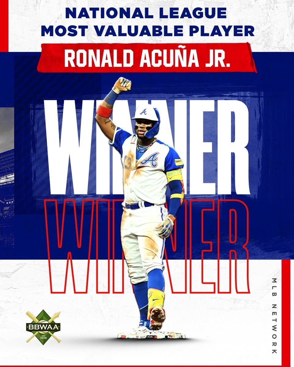 A season unlike anything we've seen before!

Ronald Acuña Jr. is your 2023 National League MVP 🏆