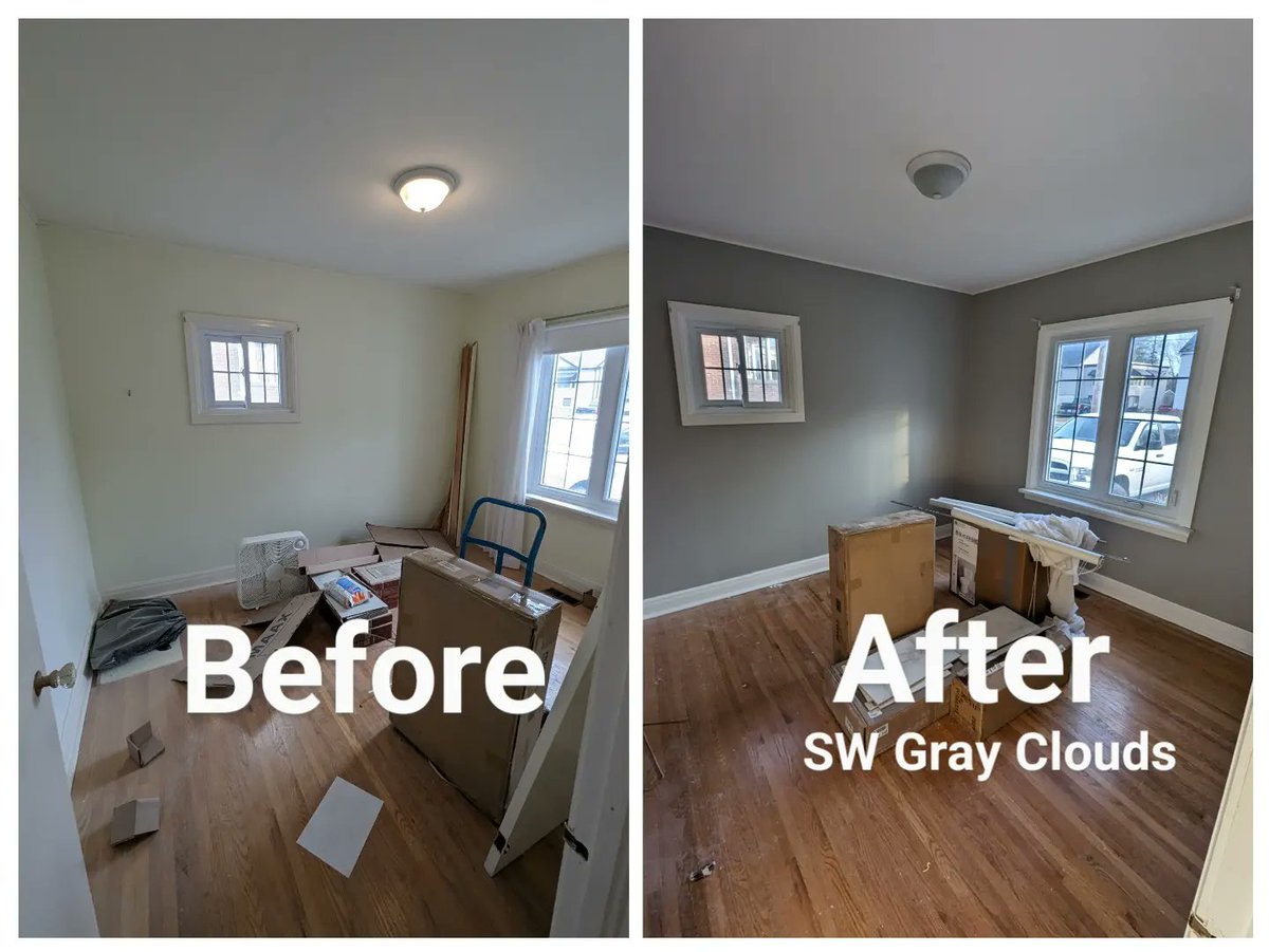 InOrOutPainting's tweet photo. 3 layers of wallpaper removed, whole house got some fresh coats of SW Opulence! #swcolorlove #interior #interiorpainting #greaternapanee https://t.co/YnqA4VfAr9