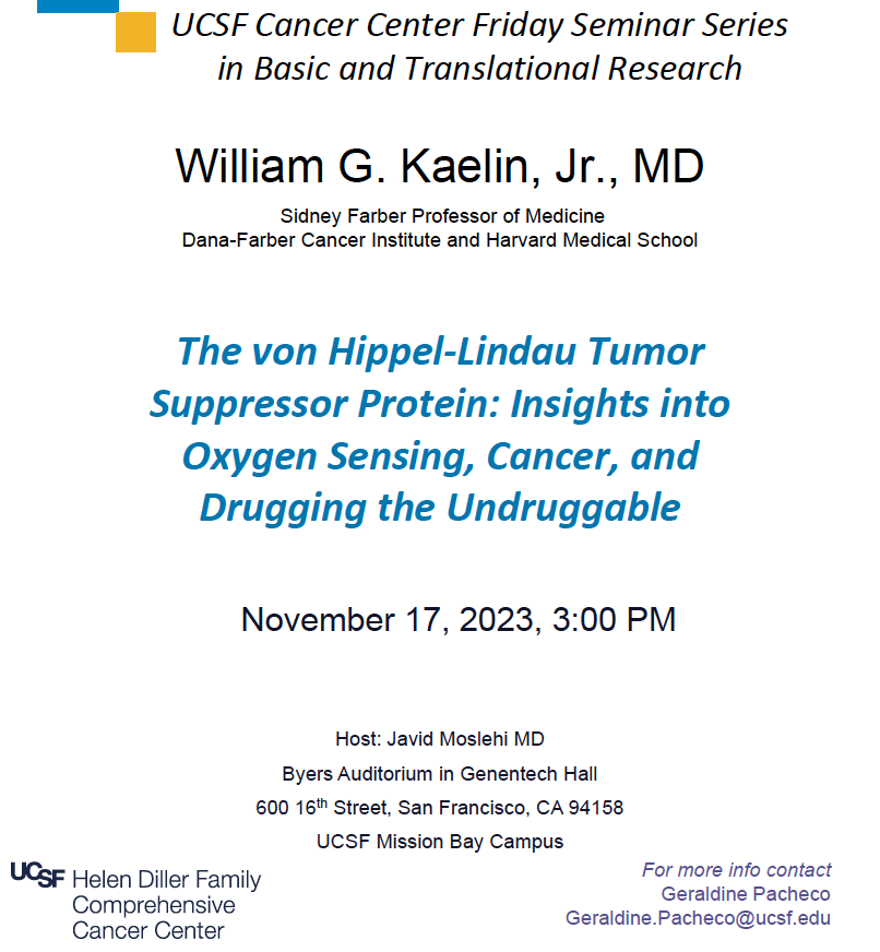 Javid Moslehi (@cardiooncology) on Twitter photo Excited to have Nobel Laureate Bill Kaelin <a href="/kaelin_lab/">KaelinLab</a> <a href="/DanaFarber/">Dana-Farber</a> at <a href="/UCSF/">UC San Francisco</a> tomorrow. Will be a great talk & undoubtedly provocative! Excited to have Nobel Laureate Bill Kaelin <a href="/kaelin_lab/">KaelinLab</a> <a href="/DanaFarber/">Dana-Farber</a> at <a href="/UCSF/">UC San Francisco</a> tomorrow. Will be a great talk & undoubtedly provocative!