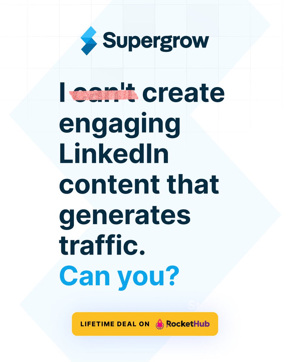 RocketHub's tweet image. Struggling with LinkedIn content that generates traffic? 🚦

We&apos;ve got your back!

Make your traffic generation a walk in the park! 🔥

PS: Use this code at checkout and enjoy 20% OFF!
💰 EARLYBIRD-SUPERGROW-20 💰

#TrafficGenerator #EngagementBooster