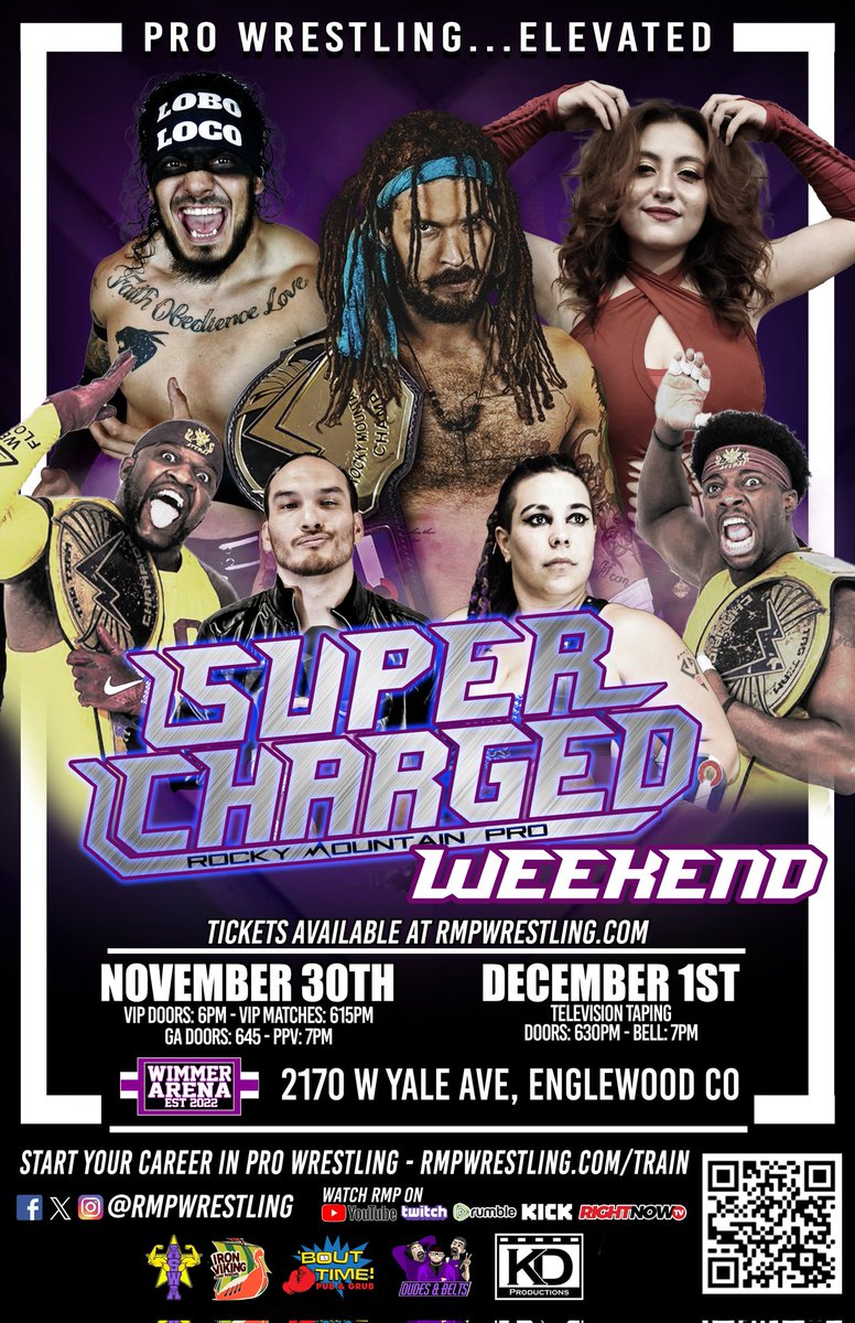 The biggest Wimmer Arena double-feature is coming! Do you have your tickets yet? SUPERCHARGED WEEKEND includes PPV championship matches on Thursday night, and Charged TV tapings on Friday night! rmpwrestling.com/events #rmpsupercharged #rmpcharged #rmpwrestling