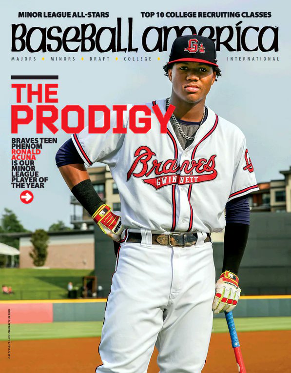BaseballAmerica's tweet image. We'd say this Ronald Acuña Jr. cover just about sums it up 🤣