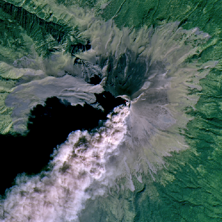 🔴⚠️🌋🇲🇽A close up view of #Popocatépetl today while emitting a huge plume of ash and gas, as seen by #Landsat 9 on Nov.16. The thermal anomaly in the crater is also visible, while the #AmarilloFase2 status is still ongoing. #Mexico #Volcano #Volcan @ChaacTlaloc @geologoenapuros