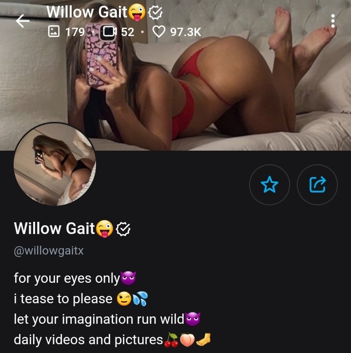 Willows_a_scam's tweet photo. Fuck off is it $20 a month for the same fucking content🤣🤦🏼‍♀️no cause what idiots actually paying her to see the same stuff like it's not worth it 🥴 @willowgait_x https://t.co/FWT9wtTs1Z