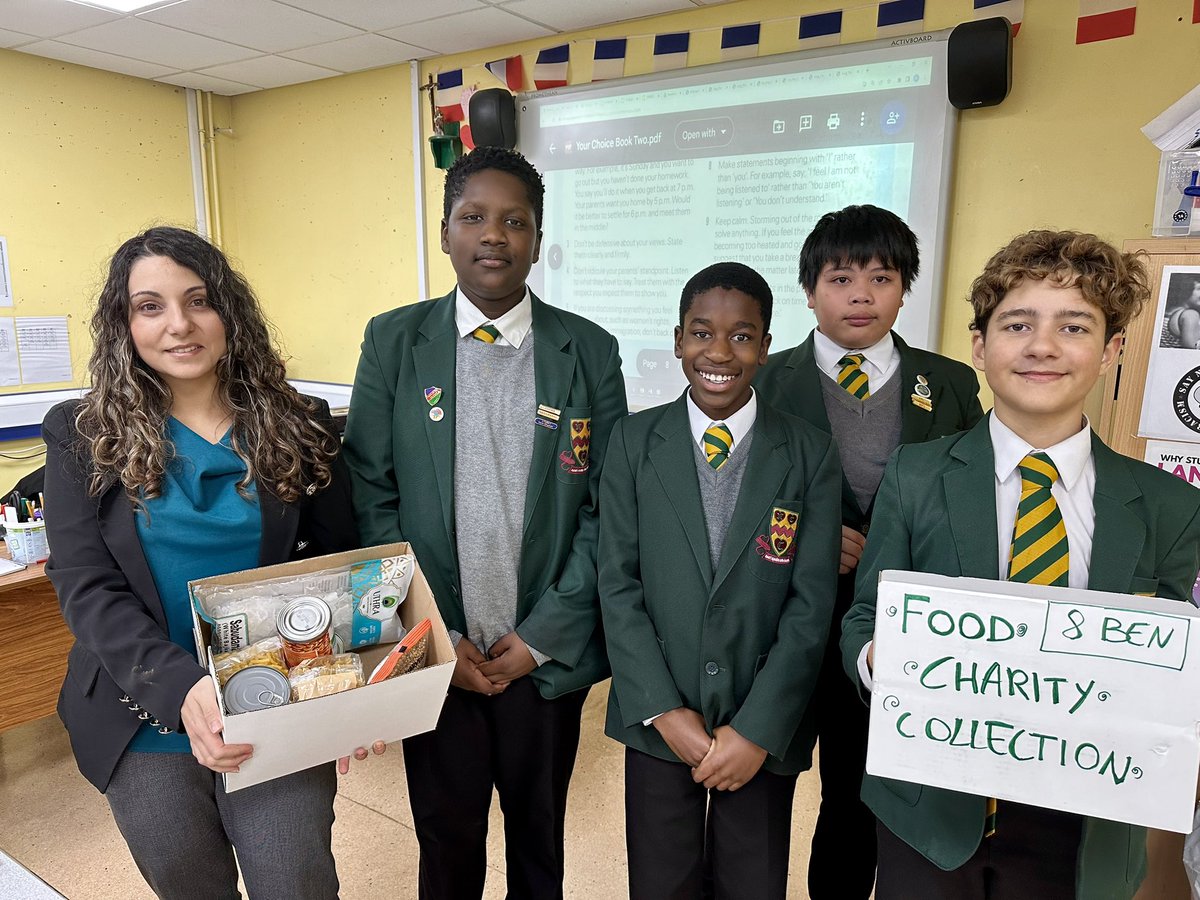 NCCBrent's tweet photo. The Year 8 response to our #catholicsocialteaching #preferentialoptionforthepoor has been wonderful. A huge thank you to students in 8 Benedict & Miss Pintaudi & 8 Francis & Miss Khalaj for your donations for the Foodbank. #fridayfoodbank @CaritasFood @Caritas_love https://t.co/grtzSAkIqW