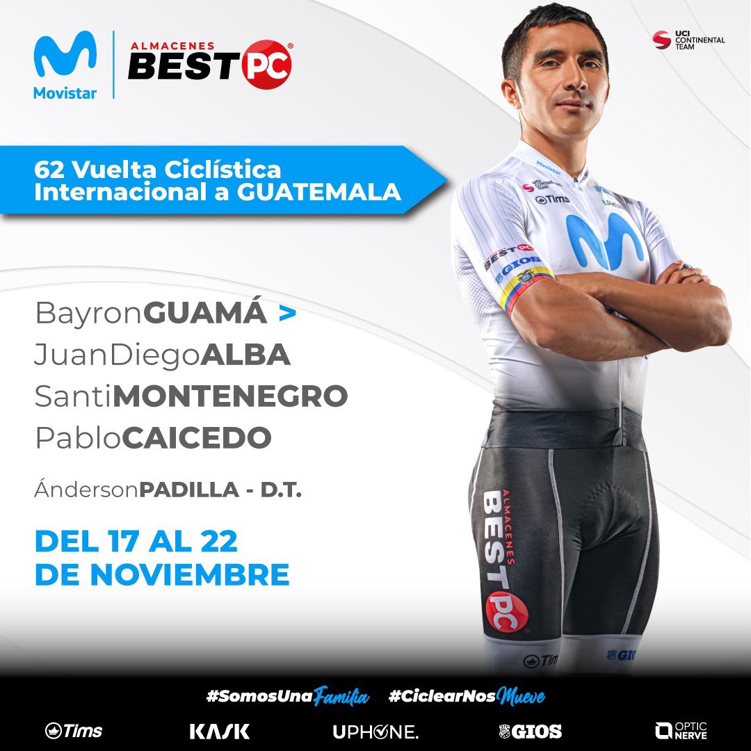 Ya estamos en Centroamérica !!! Listos para la #VueltaGuatemala… 

¿Desde dónde apoyarán a nuestros guerreros?… Los leemos 👀

#SomosUnaFamilia 
#CiclearNosMueve 

<a href="/MovistarEC/">Movistar Ecuador</a>