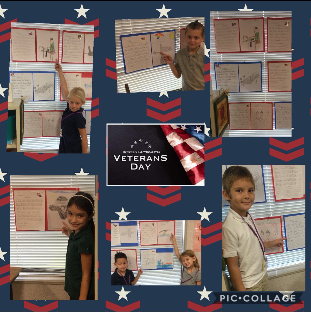 Students chose which branch of the Armed Forces to research and write about. Many thanks to the Veterans of our great country!