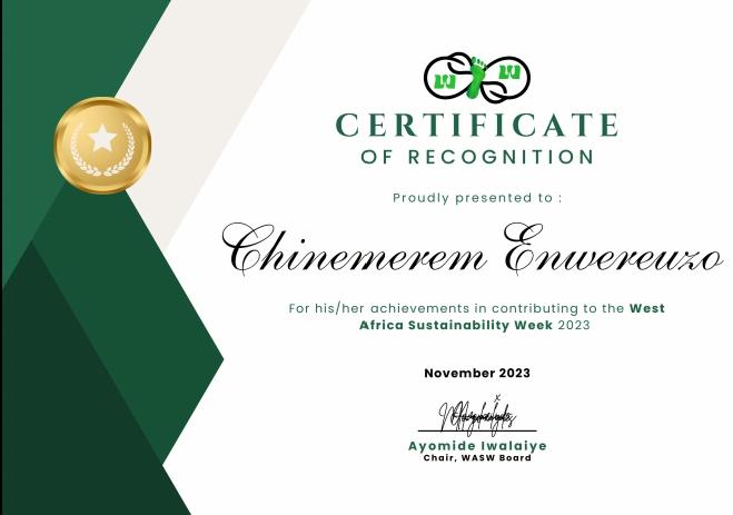 Thank you @MAIFoundation for the Certificate of Recognition.

I appreciate @GECC_Initiative and my ever amazing @Mma_Loretta  for being awesome!

Cheers to a sustainable tomorrow 🥂
#YouthEmpowerment 
#Westafrica
#Sustainability