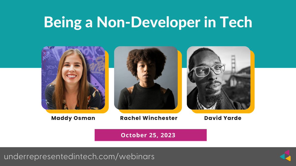 UnderRepdInTech's tweet image. In case you missed it!

Check out our episode:  Being a Non-Developer in Tech       

underrepresentedintech.com/webinars/nondev

#InclusionInTechSeries #UITWebinars