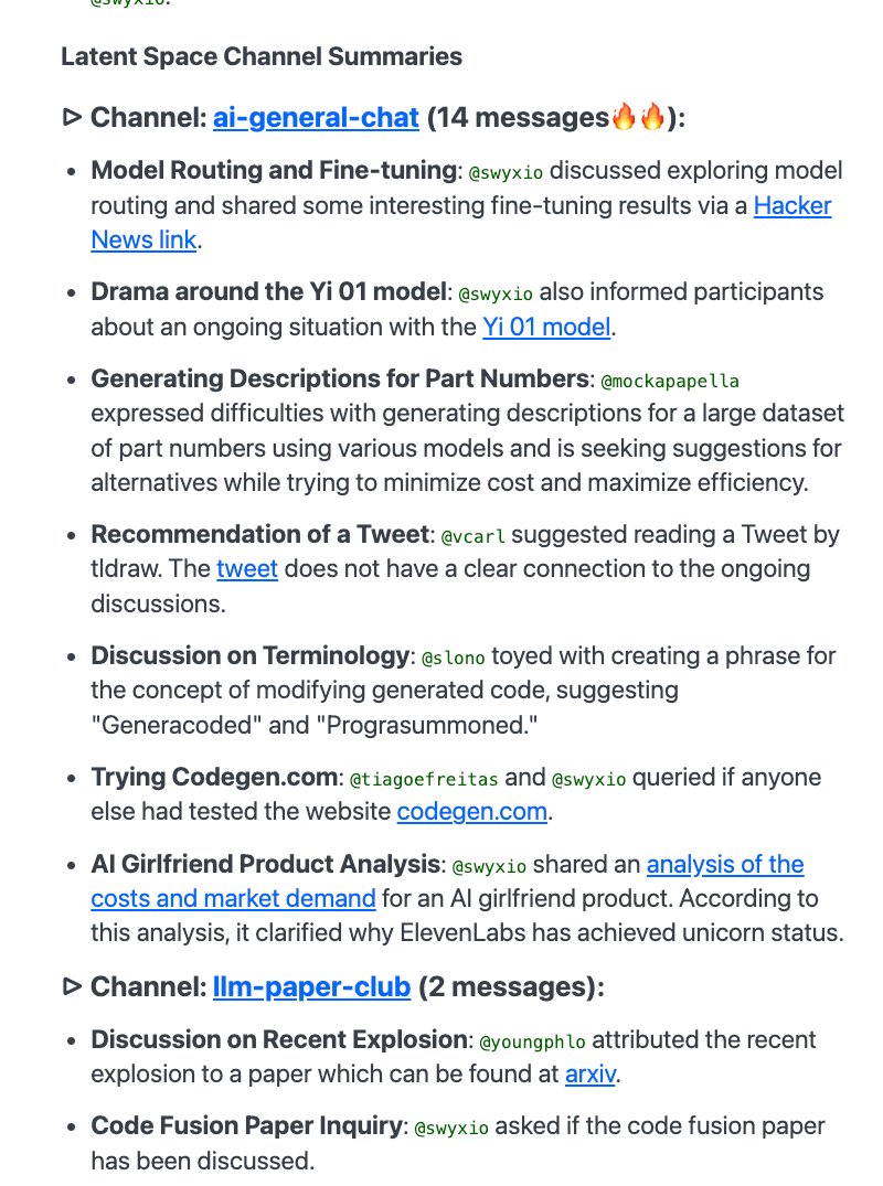 Smol_AI's tweet image. AI Discord overwhelm?
We gotchu.
Coming to smol talk 🔜
(what are the top AI discords we should add? we have @openai @langchainai @nousresearch @Teknium1 @alignment_lab @latentspacepod )