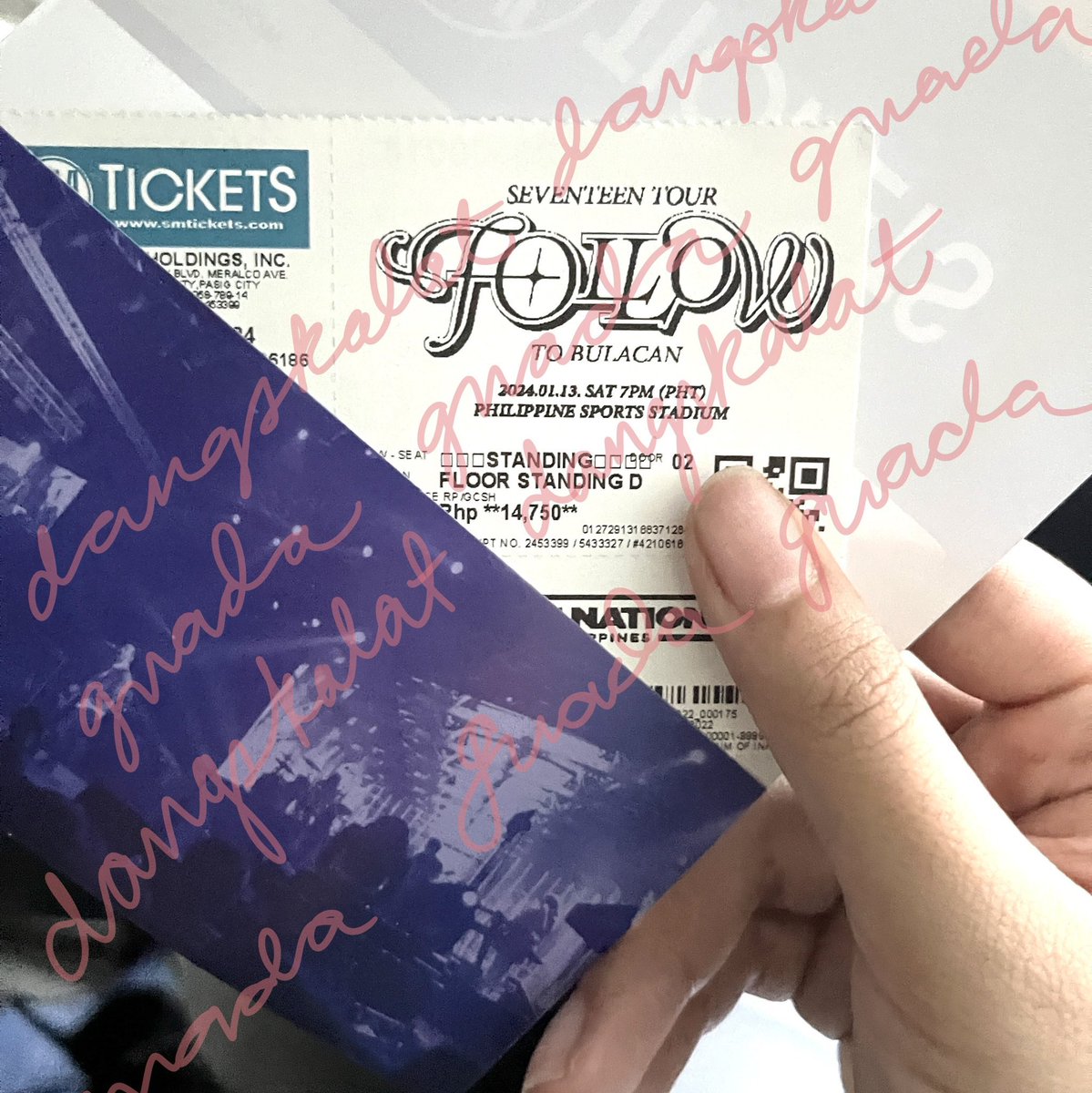 dangskalat's tweet photo. wts lfb ph seventeen follow tour in bulacan day 1
♡ one (1) floor standing d ticket from gensale 12:05
♡ 14,850 php
♡ meet up or sdd https://t.co/qpr8qKXQJz