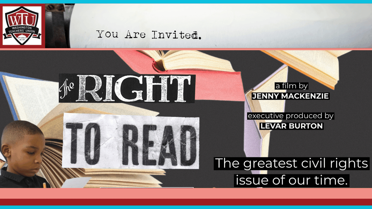 You are invited to watch the highly acclaimed documentary 'The Right to Read' with @wtuteacher before Nov. 18th! Visit filmplatform.net/events/the-rig…
Enter: Invitation Code: TRT-WTU Thank you for your support! #readingopenstheworld, #realsolutionsforkids, #redfored