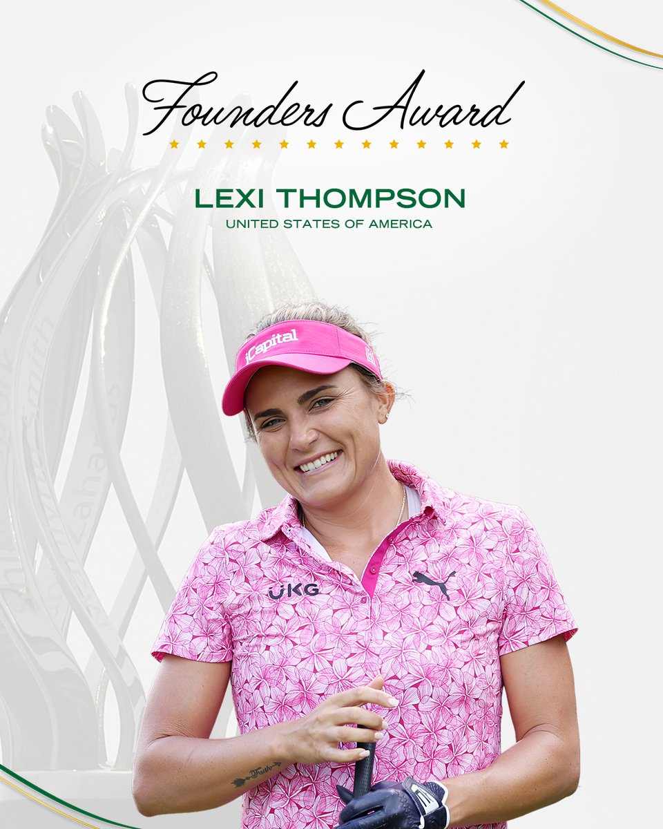 Lexi Thompson is awarded the 2022 Founders Award, given to a player who exemplifies 'the spirit, ideals and values of the LPGA.' 👏