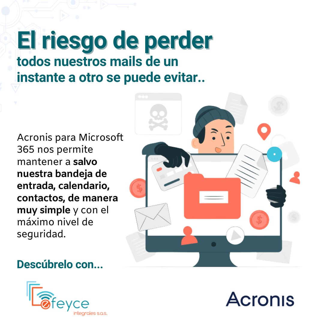 EfeyceCol's tweet photo. La seguridad de tus emails es clave 🔐. Descubre con Efeyce y Acronis como te protege de la pérdida repentina de información. ¡No te arriesgues!  
Pregúntanos como al  3142976011  o escríbenos al info@efeyceintegrales.com
#somosefeyce #acronis https://t.co/aNeykmLJQn