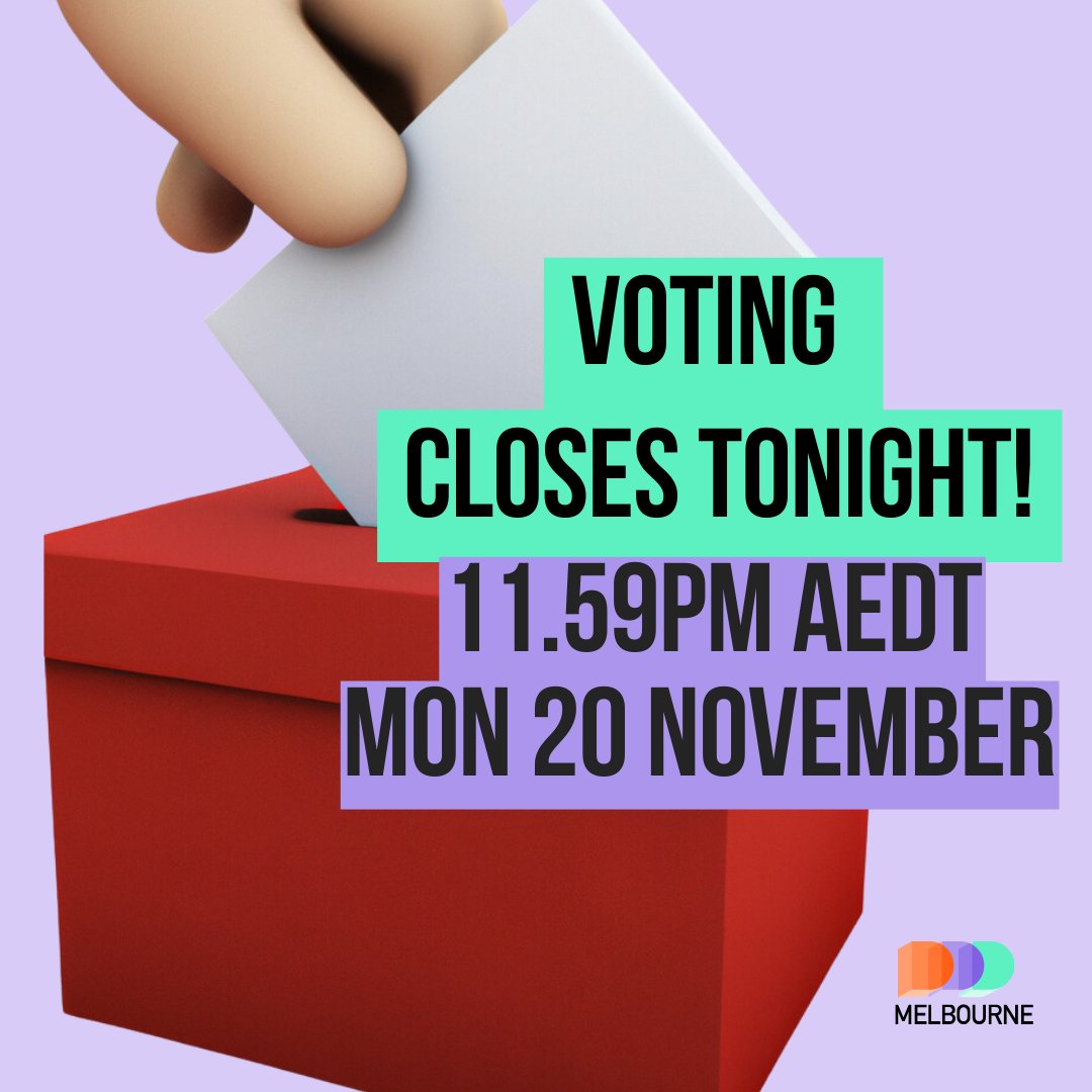 🚨 Final Call for Votes 🚨

The deadline to cast your votes for the DDD Melbourne agenda is at 11:59 PM AEDT, Monday, 20 November - that's tonight!

This is your last opportunity to have a say in the topics and speakers you want to see. 
dddmelbourne.com/vote