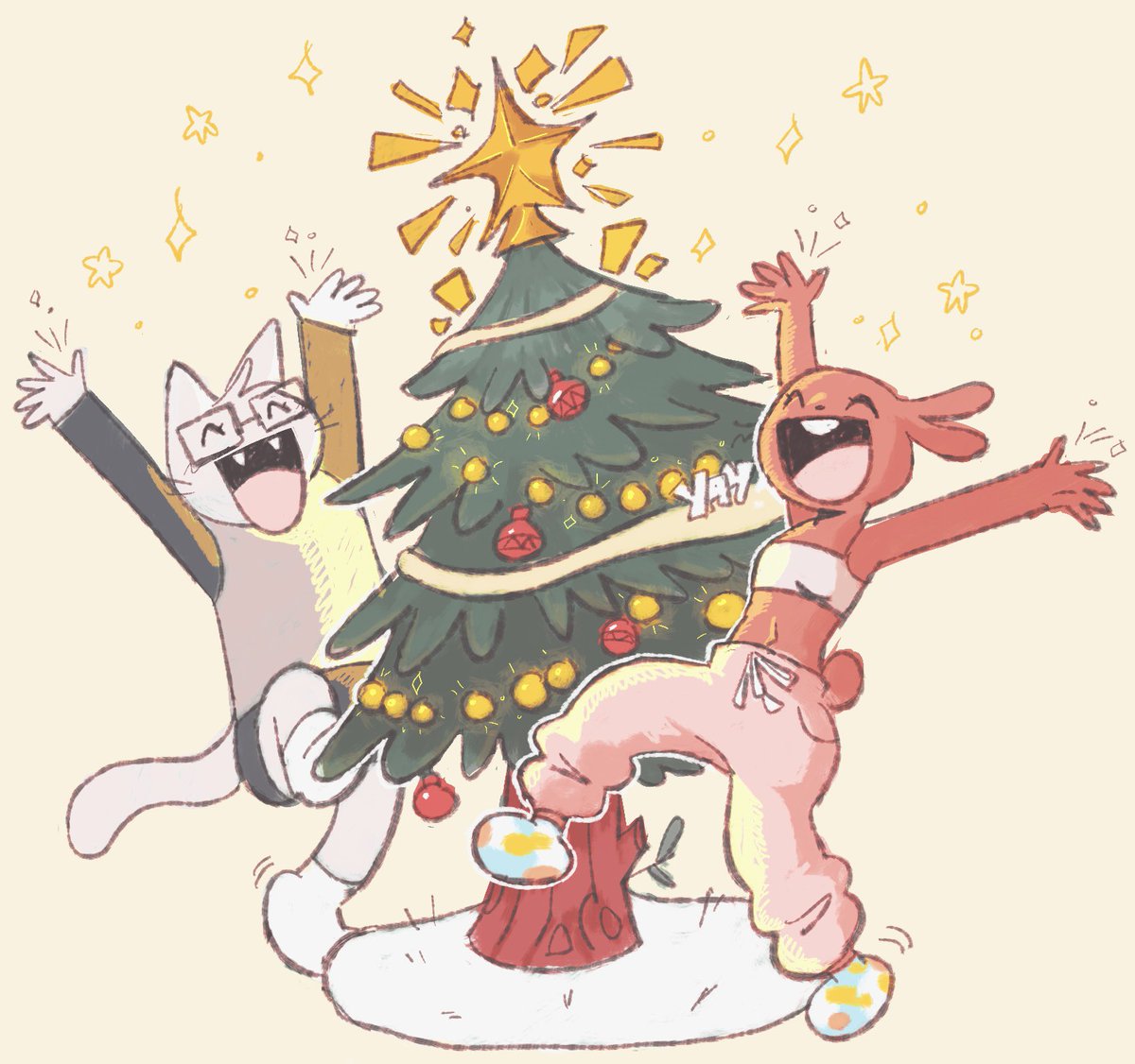 🎄me and @geckit_ put up the tree early :0!! 🎄