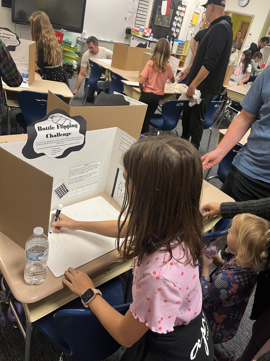 STEAM night <a href="/ScottsRidgeES/">Scotts Ridge ES</a> was so much fun! Water bottle flipping activity was a big hit 🙃
