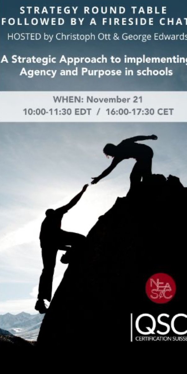 gedwards13's tweet photo. Please join us for our next Strategy Roundtable. I will be sharing information about our recently released free book on Student Agency. https://t.co/OLePNdRRSW