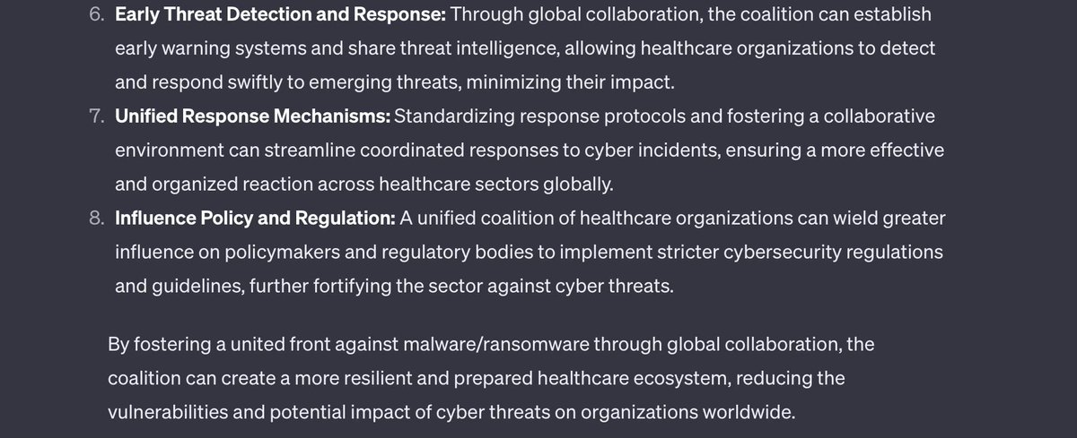 Batglitch's tweet photo. 💡 @H4ckManac after reading your report, I understand the importance of analyzing the data 📊📈. Here is how the coalition established with @McLarenHealth 🏥 will reduce the impact of ransomware on #healthcare organizations globally 🌎.
#stopblackcat🐈⬛
More #TAIStrategy ⬇️ https://t.co/Cf9yhHUikl