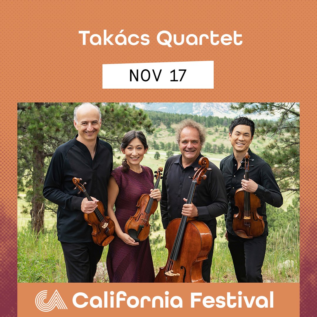 CA Festival (@ca_festival_) on Twitter photo Don't miss <a href="/broadstagesm/">BroadStage</a>'s concert happening tomorrow, Nov 17, in Santa Monica as part of the #CAFestival!
Audience favorite Takรกcs Quartet returns to BroadStage with a program of Haydn, Beethoven, and LA-native composer <a href="/thulamusic/">Thulamusic</a>.
Get tickets at cafestival.org! Don't miss <a href="/broadstagesm/">BroadStage</a>'s concert happening tomorrow, Nov 17, in Santa Monica as part of the #CAFestival!
Audience favorite Takรกcs Quartet returns to BroadStage with a program of Haydn, Beethoven, and LA-native composer <a href="/thulamusic/">Thulamusic</a>.
Get tickets at cafestival.org!