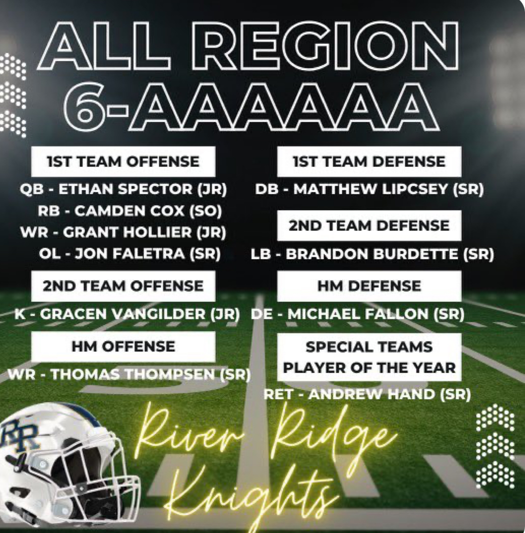 Honored to be named 1st Team All-Region this season @MikeCollins05 @CoachLeviBrown @RR_Knights @RecruitGeorgia @NGASportsNet @RR_Knights @PlayBookAthlete @HSFBCherokee @recruitNE_GA