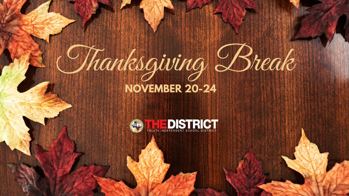 #THEDISTRICT will be closed for the Thanksgiving Break, Nov. 20-24. Classes resume on Monday, Nov. 27. Best wishes for a safe and wonderful holiday season!