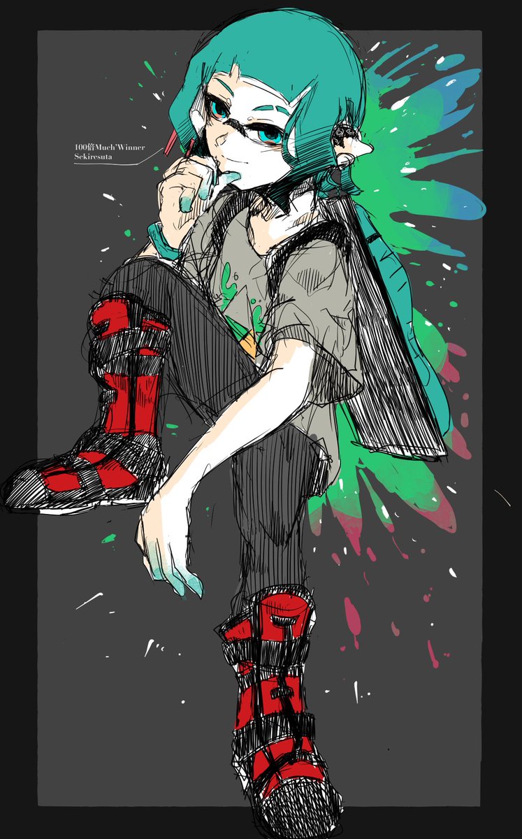 「#繋がらなくていいから俺のイカを見てくれ 去年までのお気に入りイラスト(落書き)」|₂₄*のイラスト