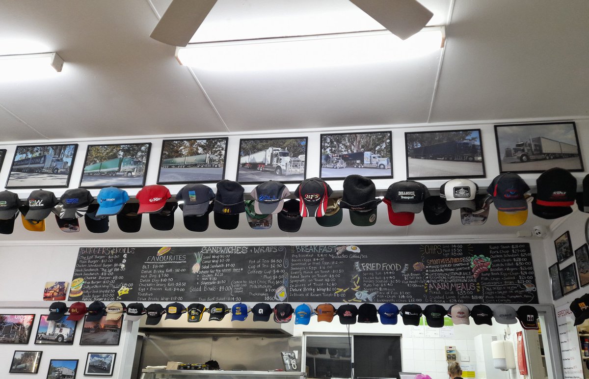 This may be the truckiest truck stop I have ever ate breakfast in. 
There is a truck outside with trucks on it.
Trucks.
Oh and burger.
Good burgers.