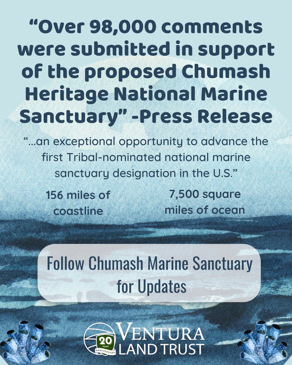 Congratulations to <a href="/CHNMSanctuary/">Chumash Heritage National Marine Sanctuary</a> for collecting over 98,000 responses during their public comment period. We proudly support their efforts and wish them success in the coming months while the NOAA decides. Read their press release here: chumashsanctuary.org/2023/11/08/ove…