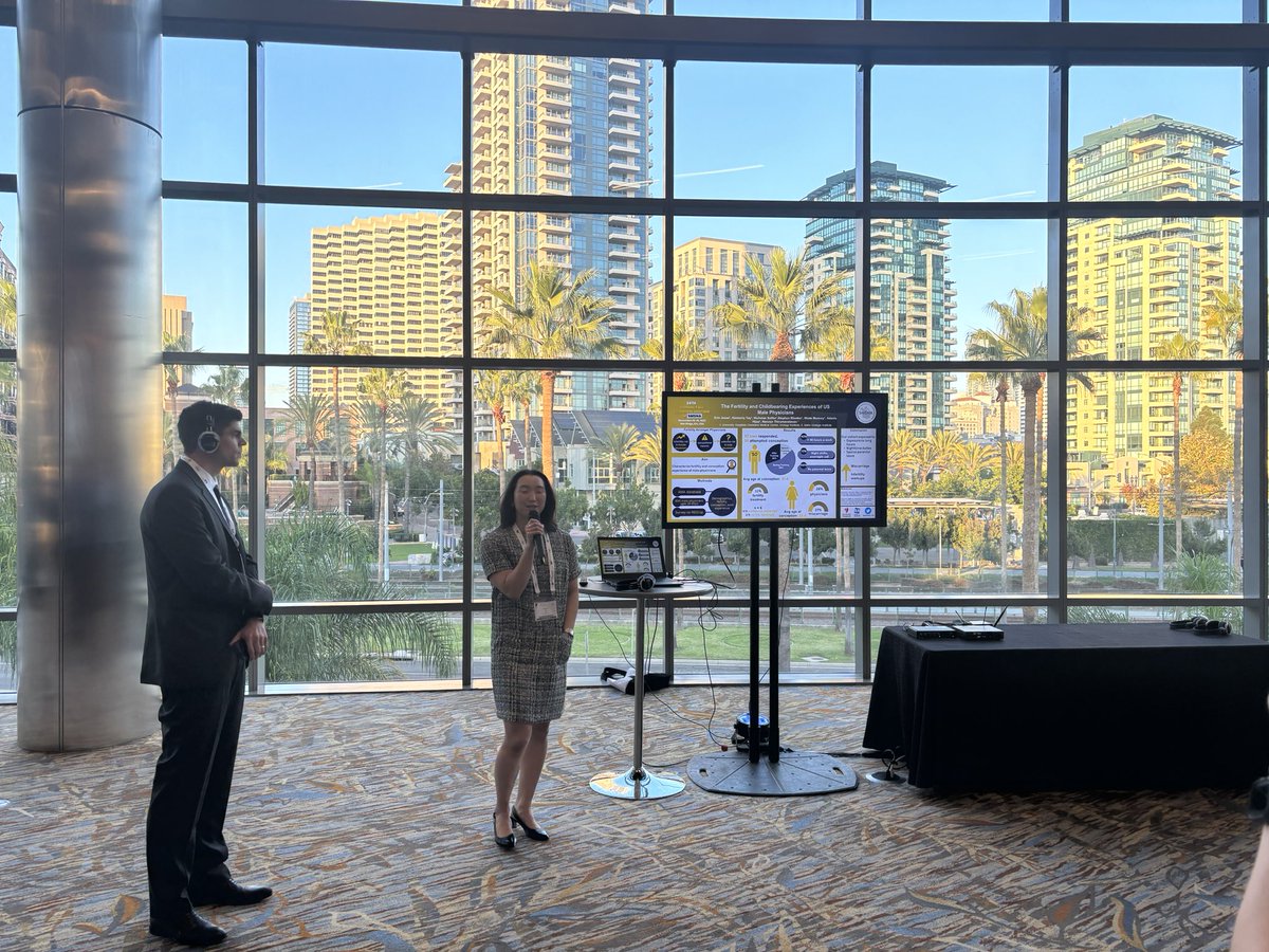 Insightful poster by @Kimberly__Tay  on high infertility rates and lack of support for male physicians trying to conceive. #SMSNA23