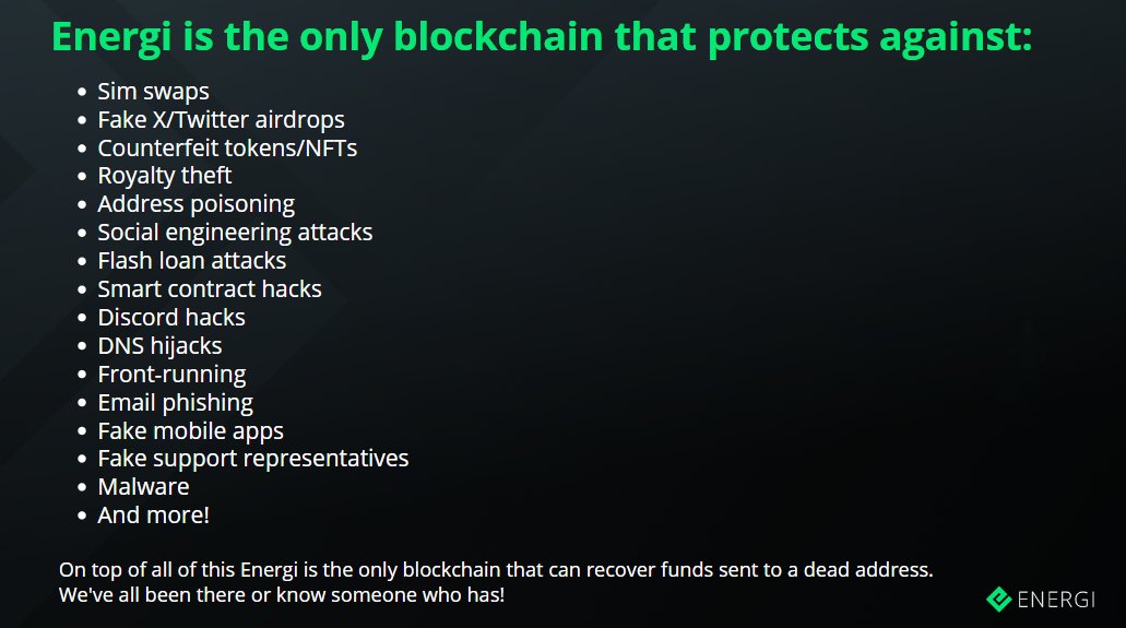 <a href="/JakeGagain/">JAKE</a> Prob should look at <a href="/energi/">Energi</a> 

How much is a blockchain worth which can stop theft, hacks, sim swaps, royalty theft, phishing, etc? 

Billions?  

We're currently at $4M market cap

DYOR &amp; NFA