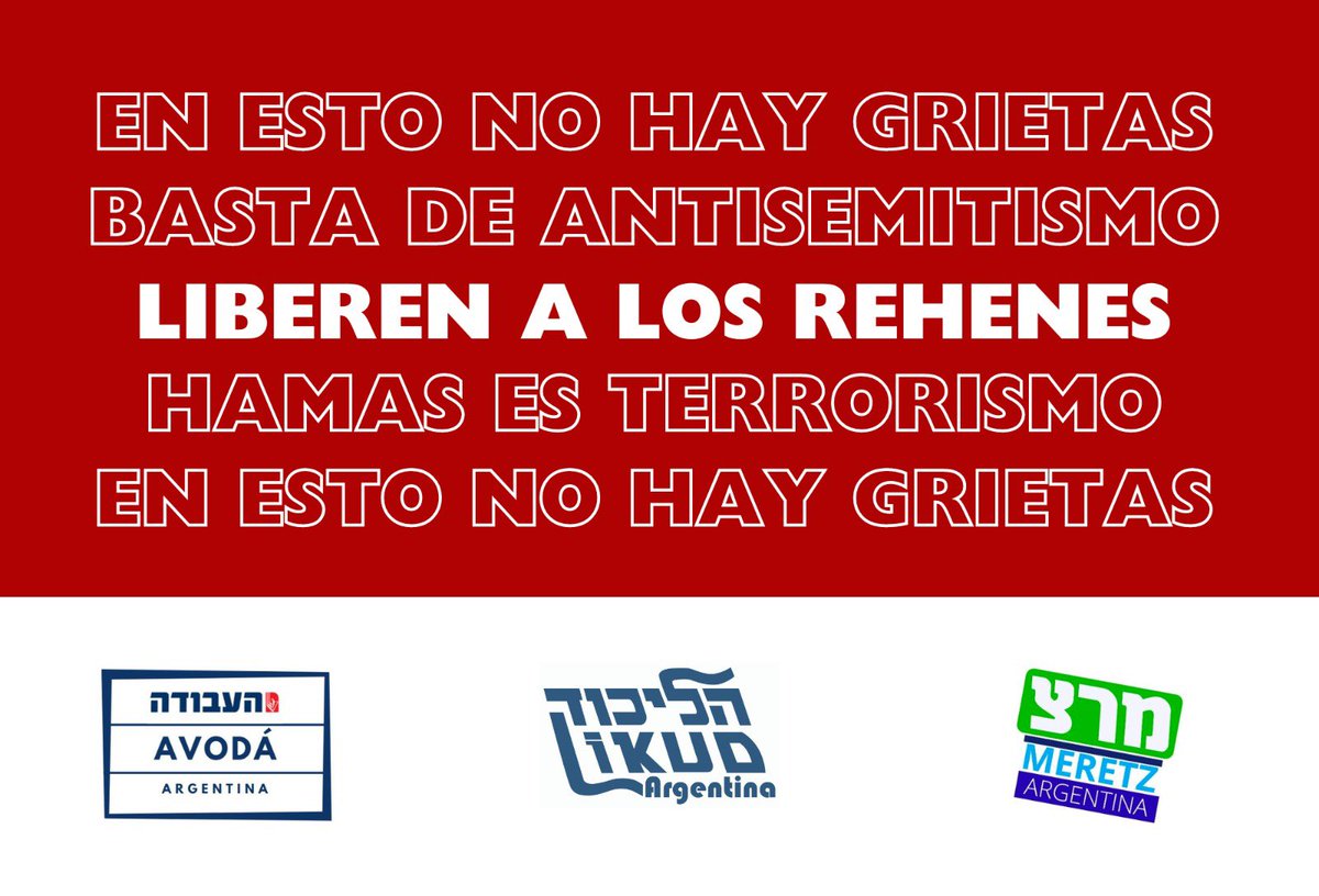 Podemos tener muchas diferencias, pero en esto no hay grietas.

LIBEREN A LOS REHENES YA!