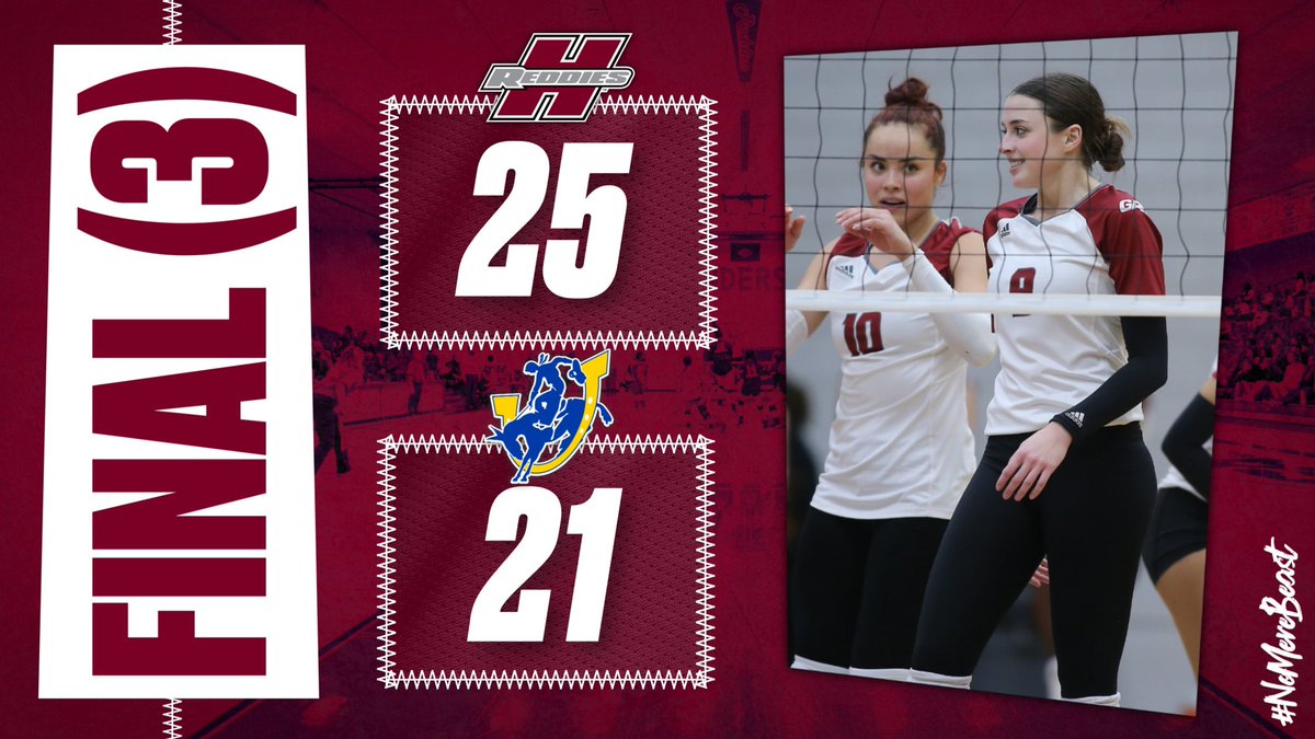 REDDIES WIN! 🧹🧹🧹

Violeta Mendoza Quintana (15) &amp; Christiane Uzoh (10) combine to hit .440 with 2️⃣6️⃣ kills! 🔥🔥🤯

The Reddies post their first GAC-Tournament sweep since 2018! 😎💥

HSU will meet No. 1-seed Harding tomorrow in the semifinals at 5 p.m. 🍿

#NoMereBeast