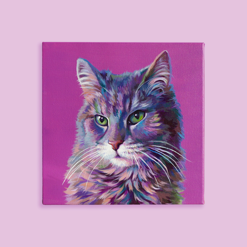 RobinGoodDesign's tweet photo. Chevy

I absolutely LOVE it when a client chooses a vivid background colour for their custom pet portrait. Her amazing green eyes complimented the purple so well.

💜💚 "the paining is gorgeous thank you so much!"

12" x 12" Original acrylic painting on stretched canvas. https://t.co/6sbJy7ko7D