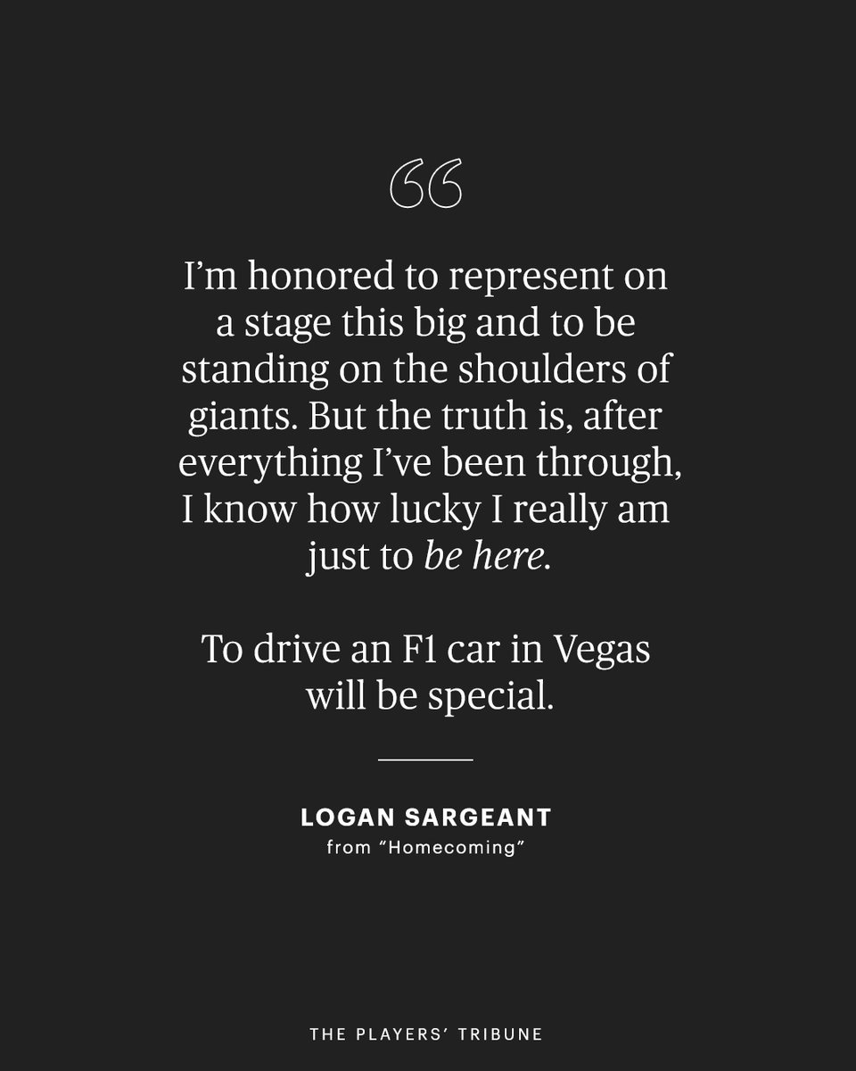 I’m home — the countdown to the #VegasGP has begun 🫡 🇺🇸 @PlayersTribune theplayerstribune.com/posts/logan-sa…