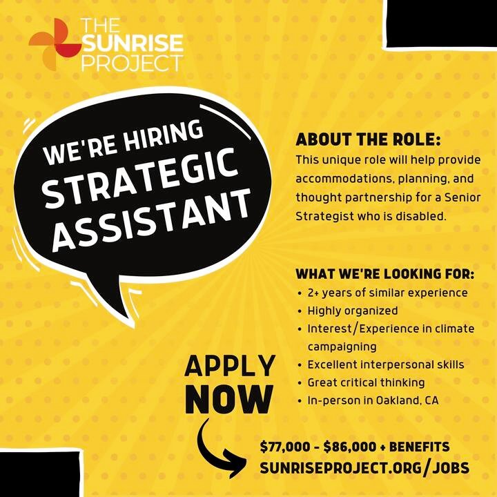 Help me recruit an amazing strategic assistant to support my climate campaigning while I also fight ALS. 

app.beapplied.com/apply/tgnne9yh…